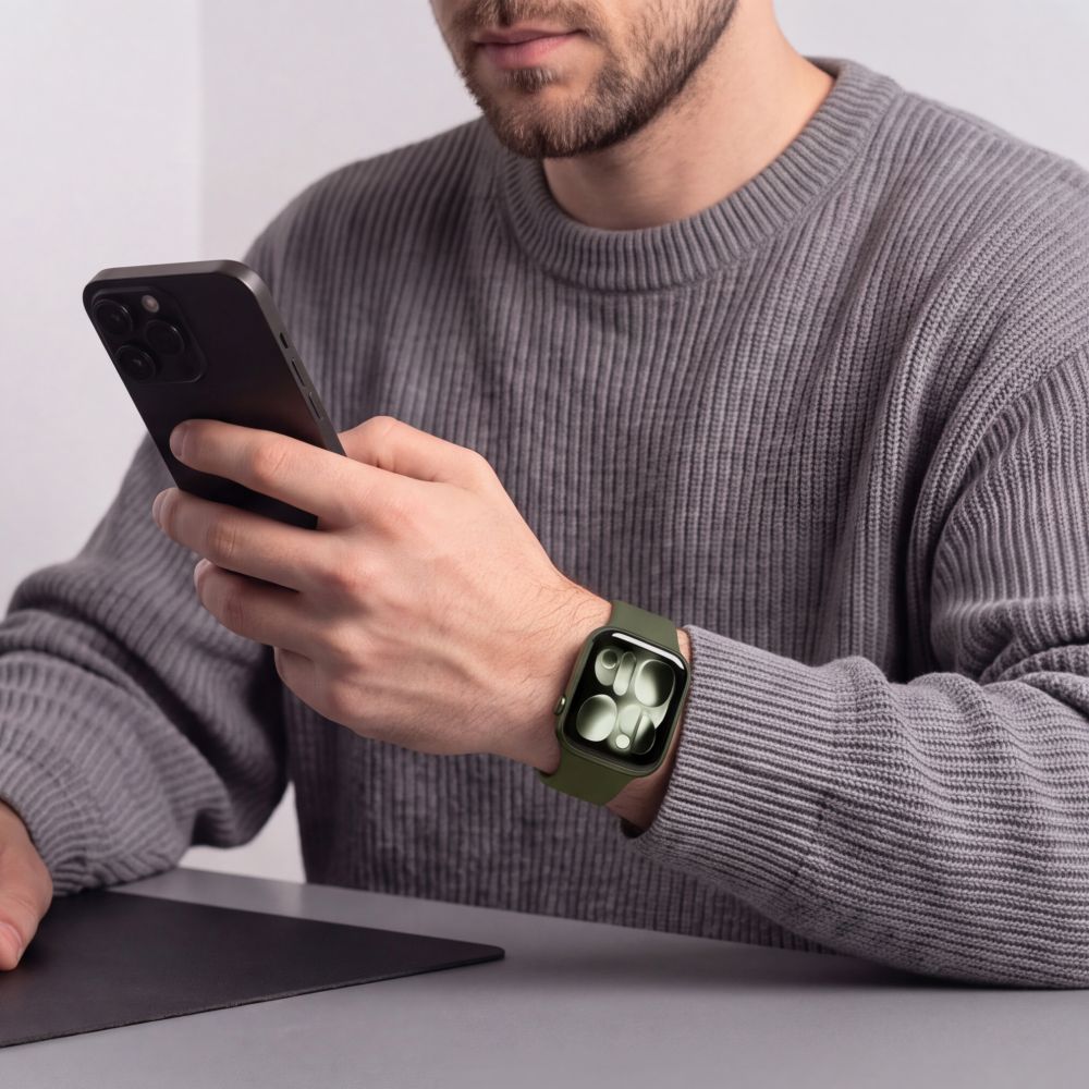 Dirželis Tech-Protect Silicone Apple Watch 8 / 9 / 10 / 11 / 12 / SE / Ultra (44 / 45 / 46 / 49 mm), alyvuogių žalias --...