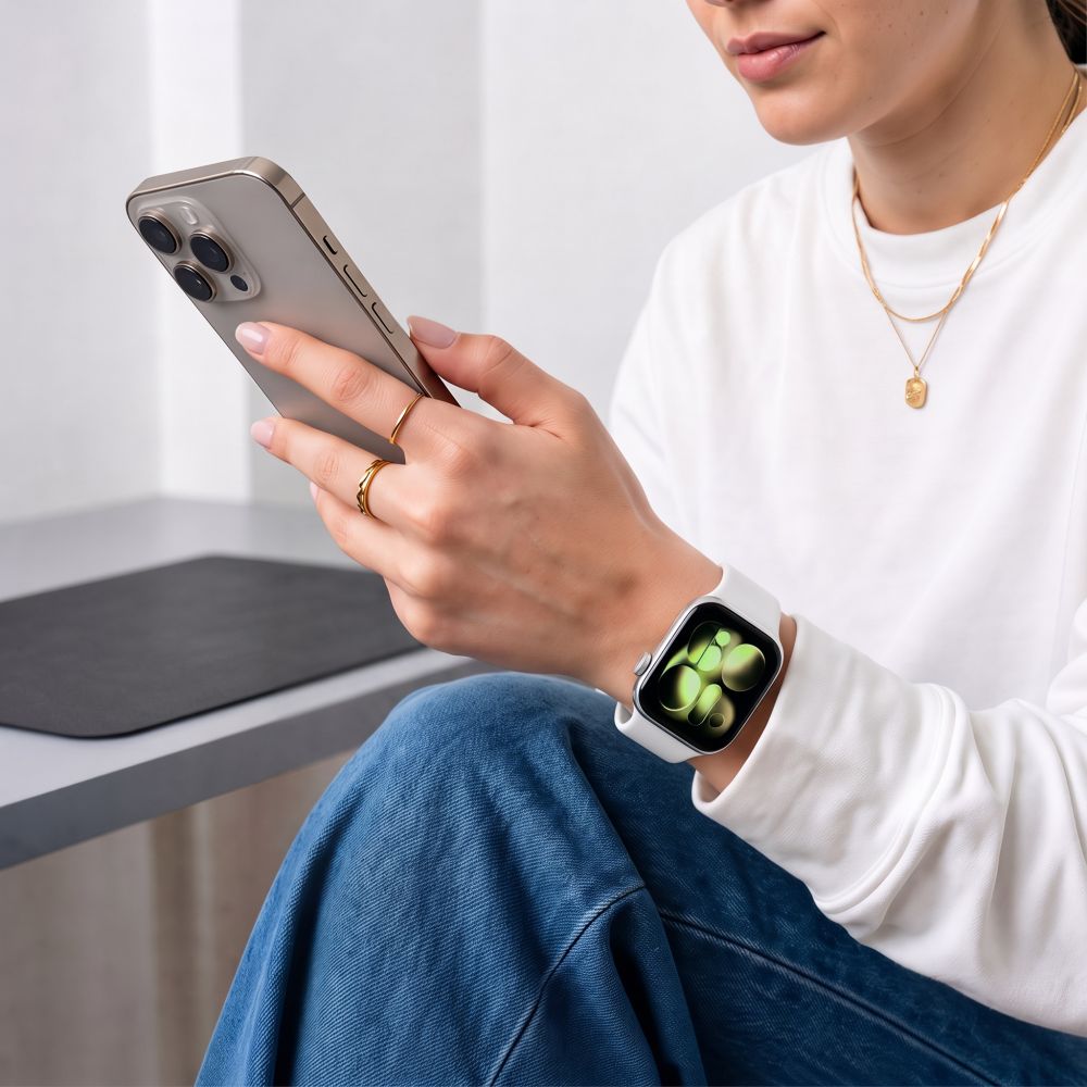 Dirželis Tech-Protect Silicone Apple Watch 8 / 9 / 10 / 11 / 12 / SE (40 / 41 / 42 mm), baltas -- Apple Watch 8 (41 mm),...