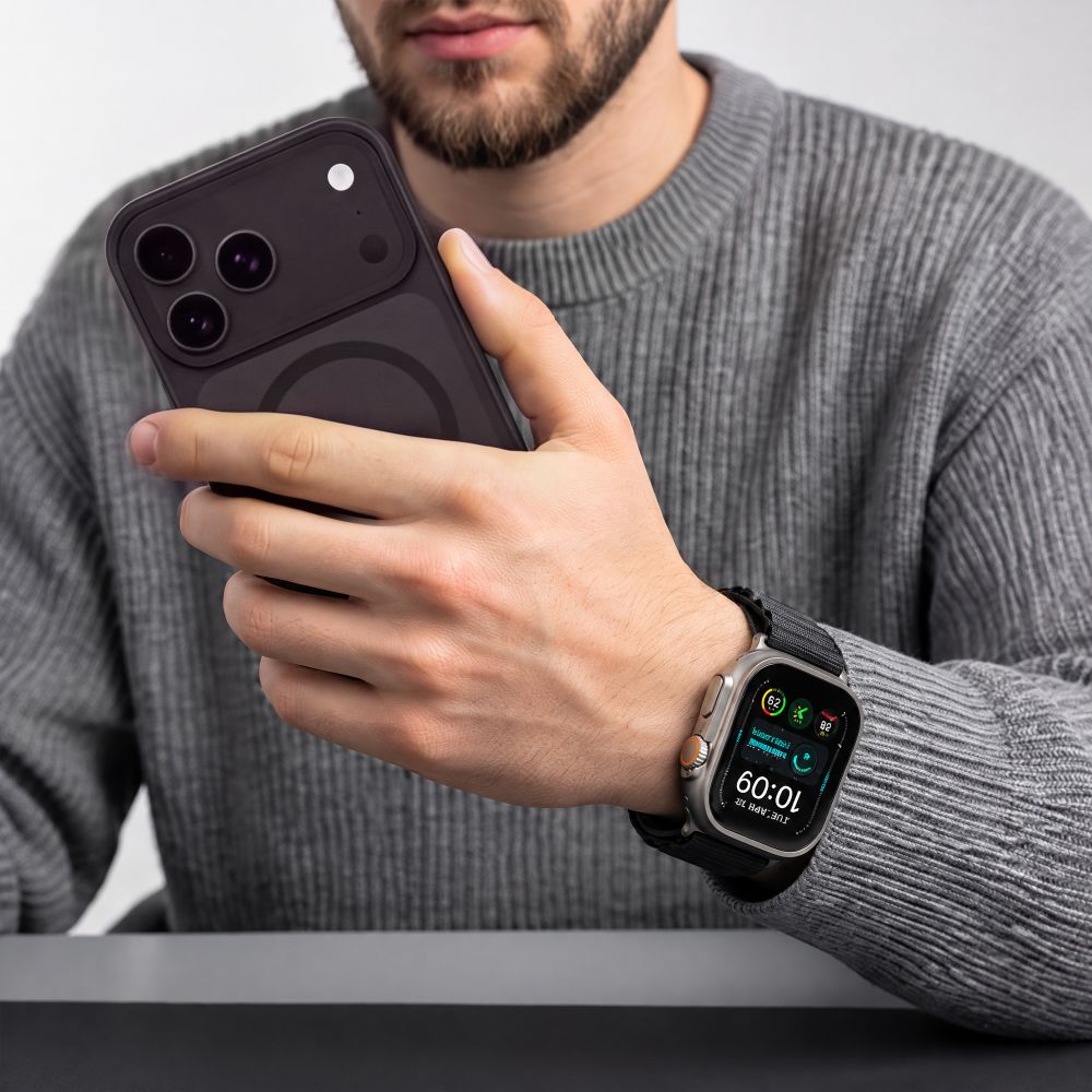 Dirželis Tech-Protect Nylon Pro Apple Watch 8 / 9 / 10 / 11 / 12 / SE / Ultra (44 / 45 / 46 / 49 mm), juodas -- Apple...