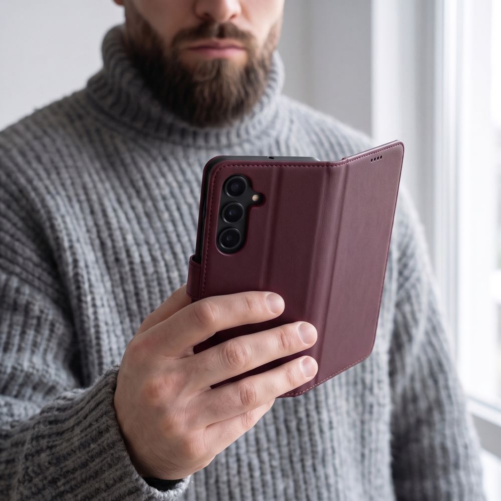 Dėklas Tech-Protect Wallet Galaxy S26 FE, bordinis -- Galaxy S26 FE