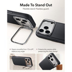 Dėklas ESR Leather Kickstand MagSafe iPhone 17 Pro / 18 Pro, juodas -- iPhone 17 Pro, iPhone 18 Pro