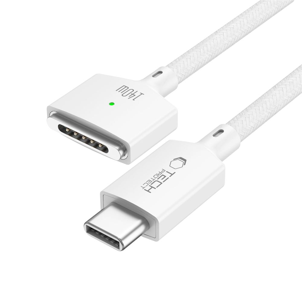 Kabelis Tech-Protect MMC01 Ultraboost USB-C - MagSafe 3, 140W, 300 cm, baltas -- MacBook