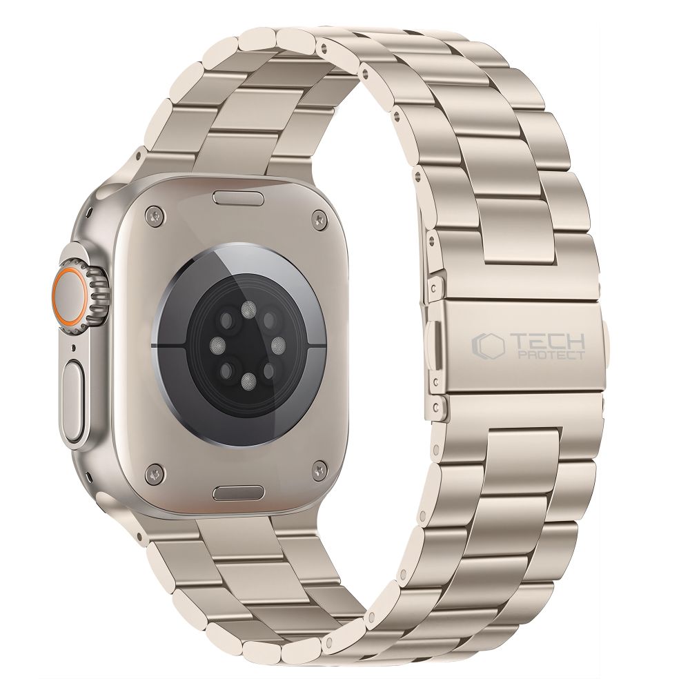 Dirželis Tech-Protect Stainless Apple Watch 8 / 9 / 10 / 11 / 12 / SE / Ultra (44 / 45 / 46 / 49 mm), Starlight...