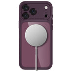 Dėklas Tech-Protect MagPeak MagSafe CC iPhone 17 Pro Max / 18 Pro Max, tamsiai vyšninis/skaidrus -- iPhone 17 Pro Max,...