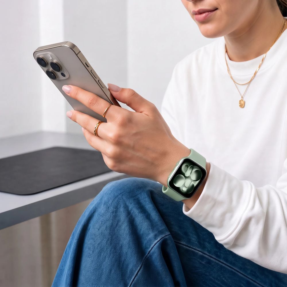 Dirželis Tech-Protect Silicone Apple Watch 8 / 9 / 10 / 11 / 12 / SE (40 / 41 / 42 mm), pistacinis -- Apple Watch 8 (41...