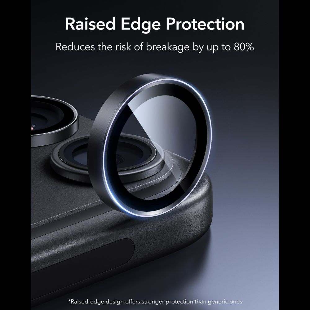 Kameros apsauginis stiklas ESR Armorite Camera Protector iPhone 18 Pro / 18 Pro Max, 2 vnt., juodas -- iPhone 18 Pro,...