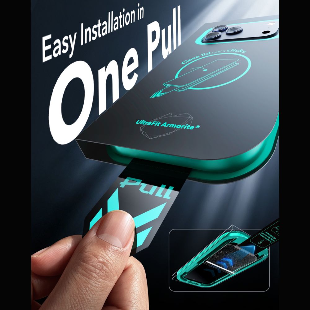 Apsauginis stiklas ESR UltraFit Armorite iPhone 17 Pro / 18 Pro, 2 vnt., juodas -- iPhone 17 Pro, iPhone 18 Pro