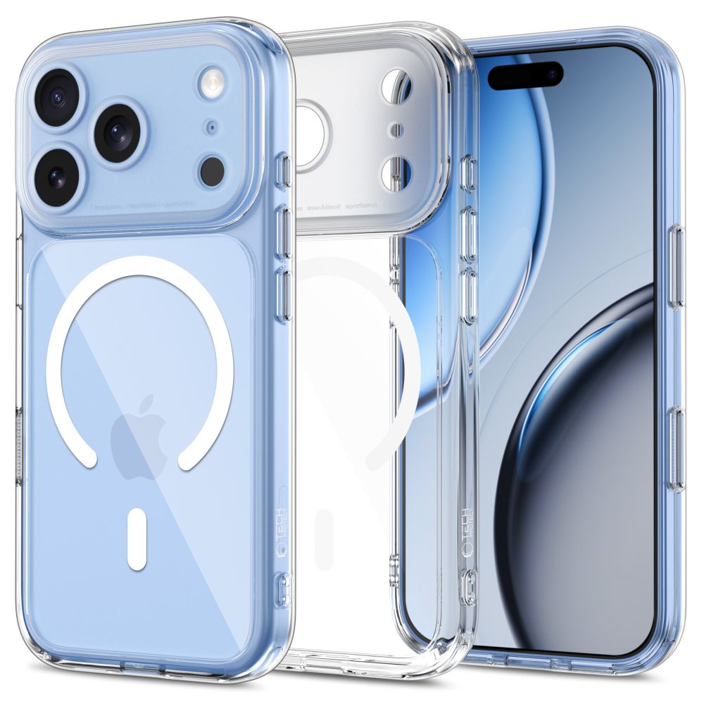 Dėklas Tech-Protect MagPeak MagSafe CC iPhone 17 Pro / 18 Pro, skaidrus -- iPhone 17 Pro, iPhone 18 Pro