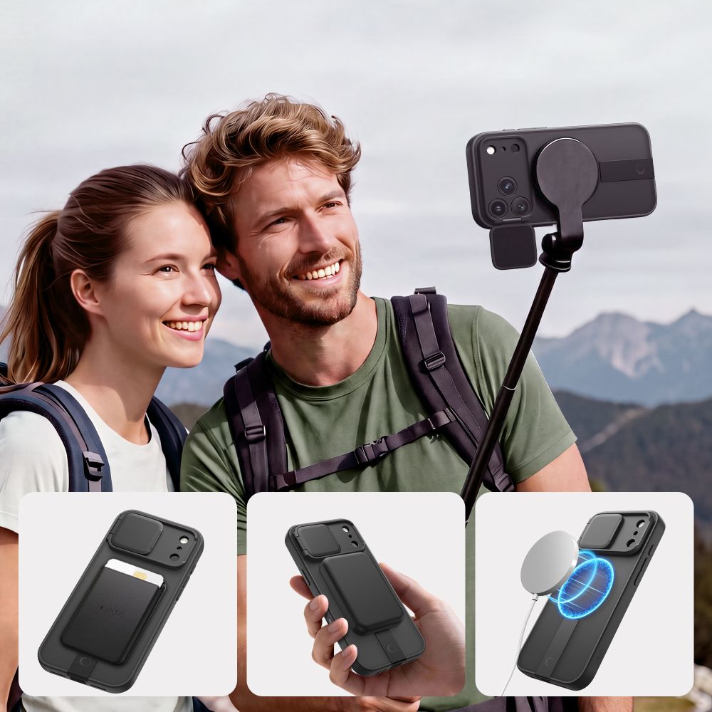 Dėklas Tech-Protect Kevlar Aura iPhone 17 Pro / 18 Pro, matinis juodas -- iPhone 17 Pro, iPhone 18 Pro
