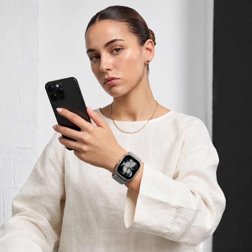 Dirželis Tech-Protect NylonLoop Apple Watch 8 / 9 / 10 / 11 / 12 / SE / Ultra (44 / 45 / 46 / 49 mm), šviesiai pilkas --...