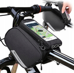 Wozinsky rėmo dviračio krepšys + nuo­trau­kia­mas telefono apvalkalas iki 6,5 "1,5 l juodas (WBB7BK) -- Bicycle Bags