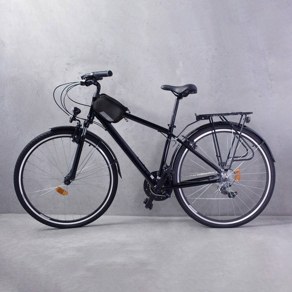 Wozinsky rėmo dviračio krepšys + nuo­trau­kia­mas telefono apvalkalas iki 6,5 "1,5 l juodas (WBB7BK) -- Bicycle Bags