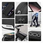 Wozinsky rėmo dviračio krepšys + nuo­trau­kia­mas telefono apvalkalas iki 6,5 "1,5 l juodas (WBB7BK) -- Bicycle Bags
