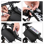 Wozinsky rėmo dviračio krepšys + nuo­trau­kia­mas telefono apvalkalas iki 6,5 "1,5 l juodas (WBB7BK) -- Bicycle Bags