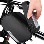 Wozinsky rėmo dviračio krepšys + nuo­trau­kia­mas telefono apvalkalas iki 6,5 "1,5 l juodas (WBB7BK) -- Bicycle Bags