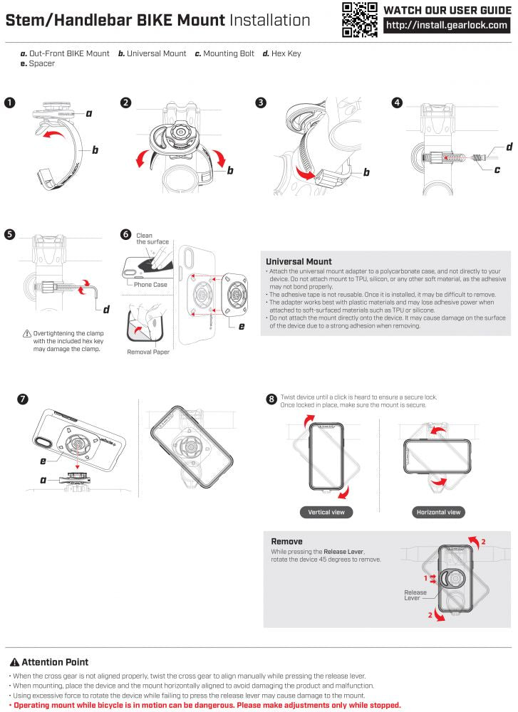 Spigen Gearlock dviračio vairo laikiklis MS100, juodas