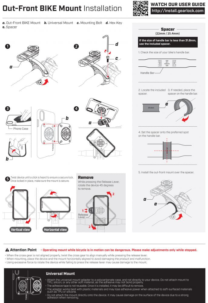 Spigen Gearlock dviračio vairo išnešėjo laikiklis MF100, juodas