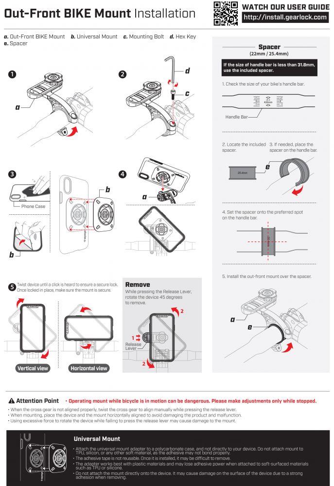 Spigen Gearlock dviračio vairo išnešėjo laikiklis MF100, juodas