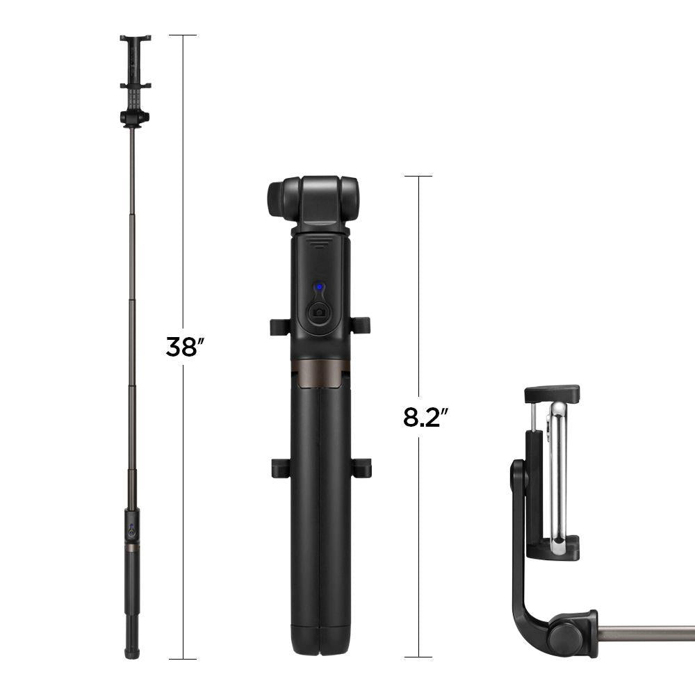Selfie lazdelė Spigen S540W Bluetooth su trikoju - juoda -- Selfie Sticks & Tripods