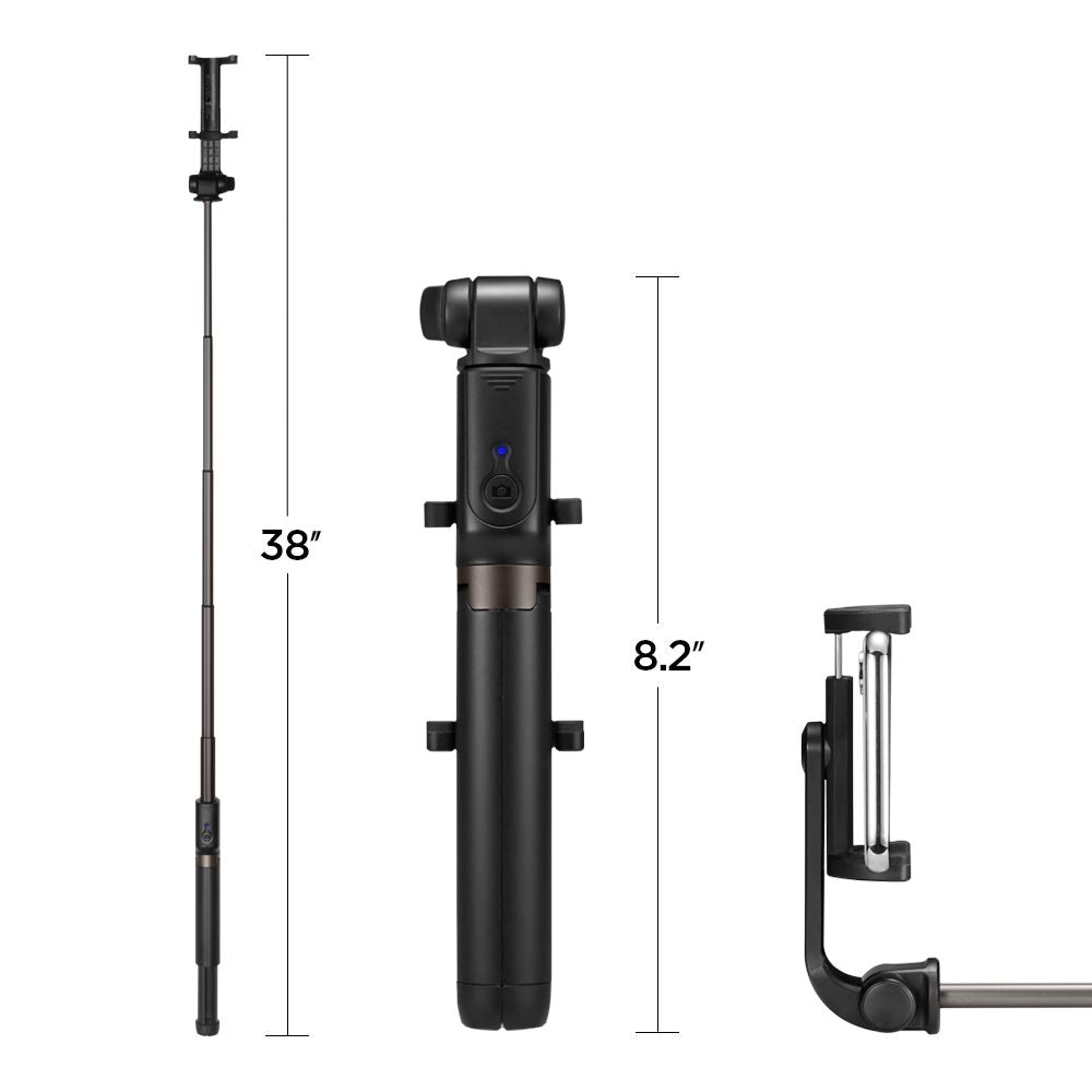 Selfie lazdelė Spigen S540W Bluetooth su trikoju - juoda -- Selfie Sticks & Tripods