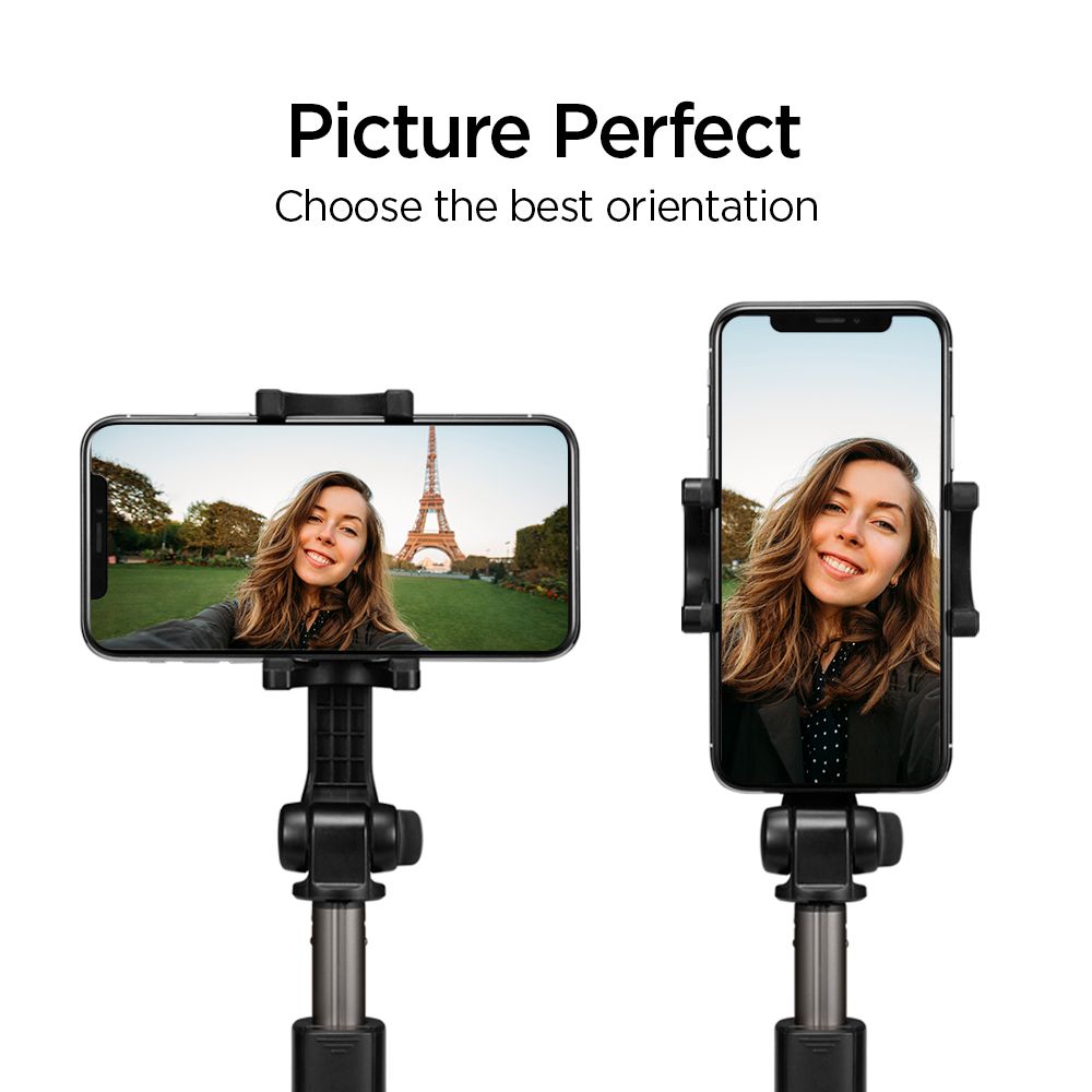 Selfie lazdelė Spigen S540W Bluetooth su trikoju - juoda -- Selfie Sticks & Tripods