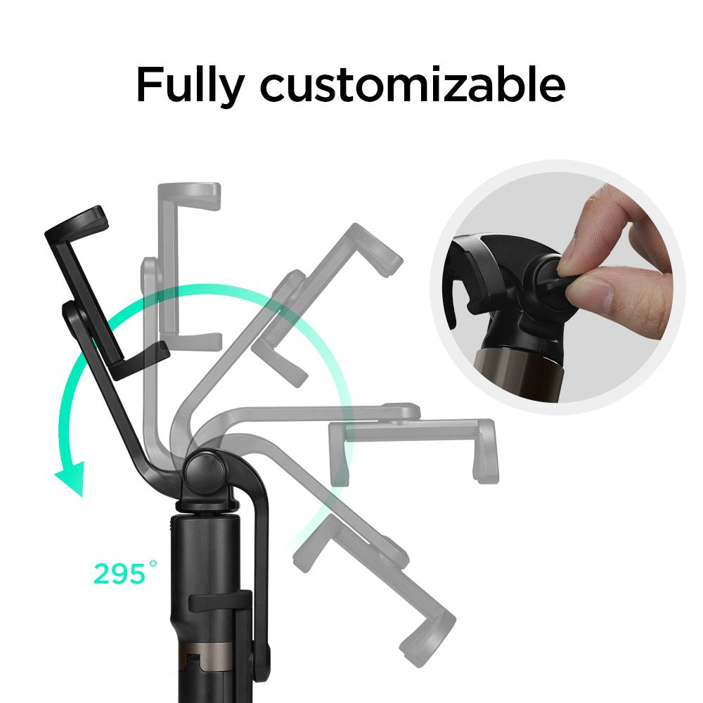 Selfie lazdelė Spigen S540W Bluetooth su trikoju - juoda -- Selfie Sticks & Tripods
