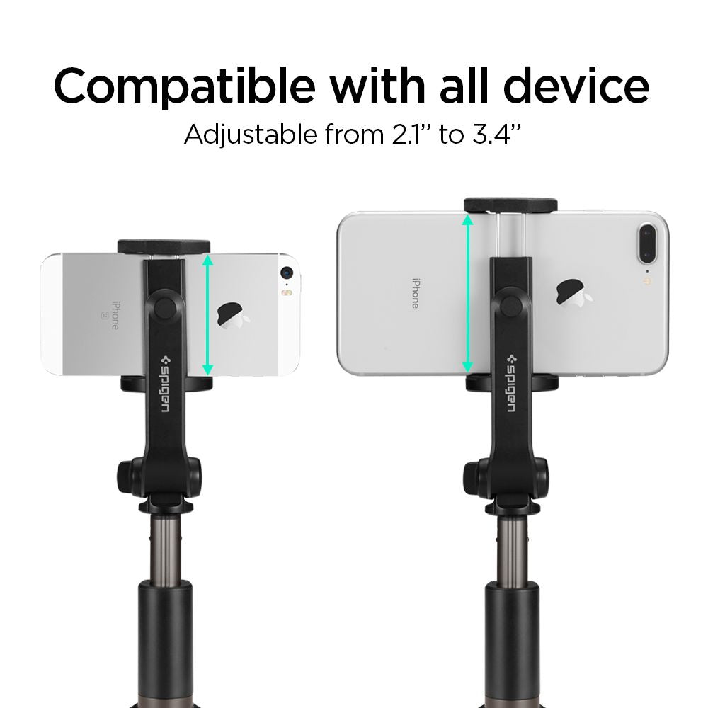 Selfie lazdelė Spigen S540W Bluetooth su trikoju - juoda -- Selfie Sticks & Tripods