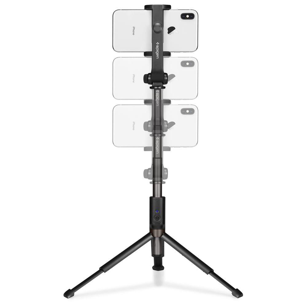 Selfie lazdelė Spigen S540W Bluetooth su trikoju - juoda -- Selfie Sticks & Tripods