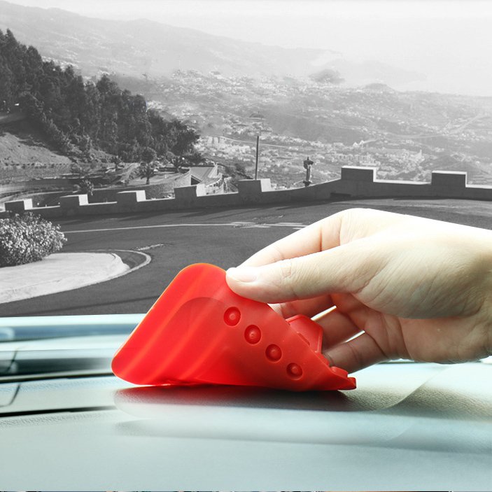 Universalus automobilinis silikoninis telefono stovas Nano Pad, juodas