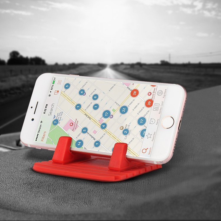 Universalus automobilinis silikoninis telefono stovas Nano Pad, juodas