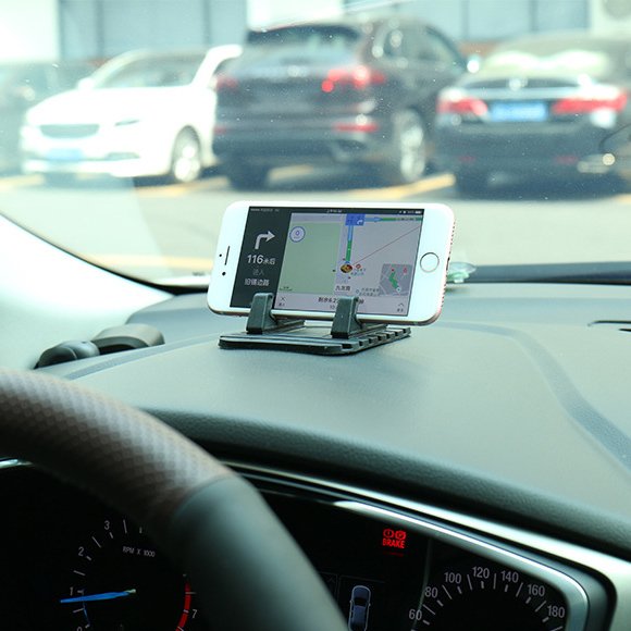 Universalus automobilinis silikoninis telefono stovas Nano Pad, juodas