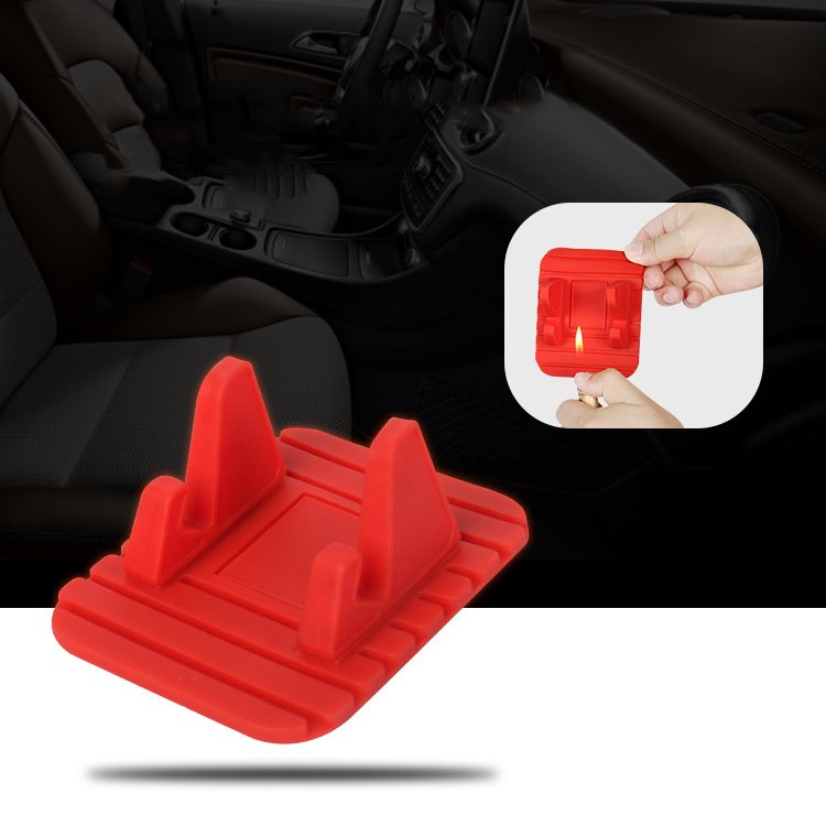 Universalus automobilinis silikoninis telefono stovas Nano Pad, juodas