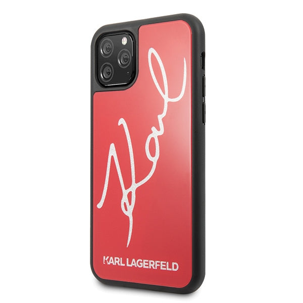 Karl Lagerfeld blizgus dėklas iPhone 11 Pro Max – raudonas -- iPhone 11 Pro Max