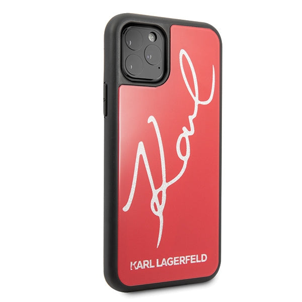 Karl Lagerfeld blizgus dėklas iPhone 11 Pro Max – raudonas -- iPhone 11 Pro Max