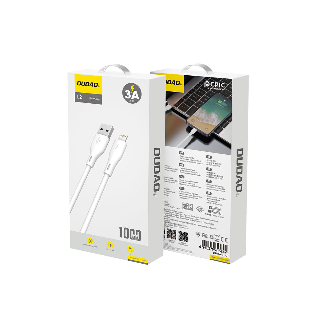 Dudao Laidas USB / Lightning 3A 1m baltas (L2L 1m white)