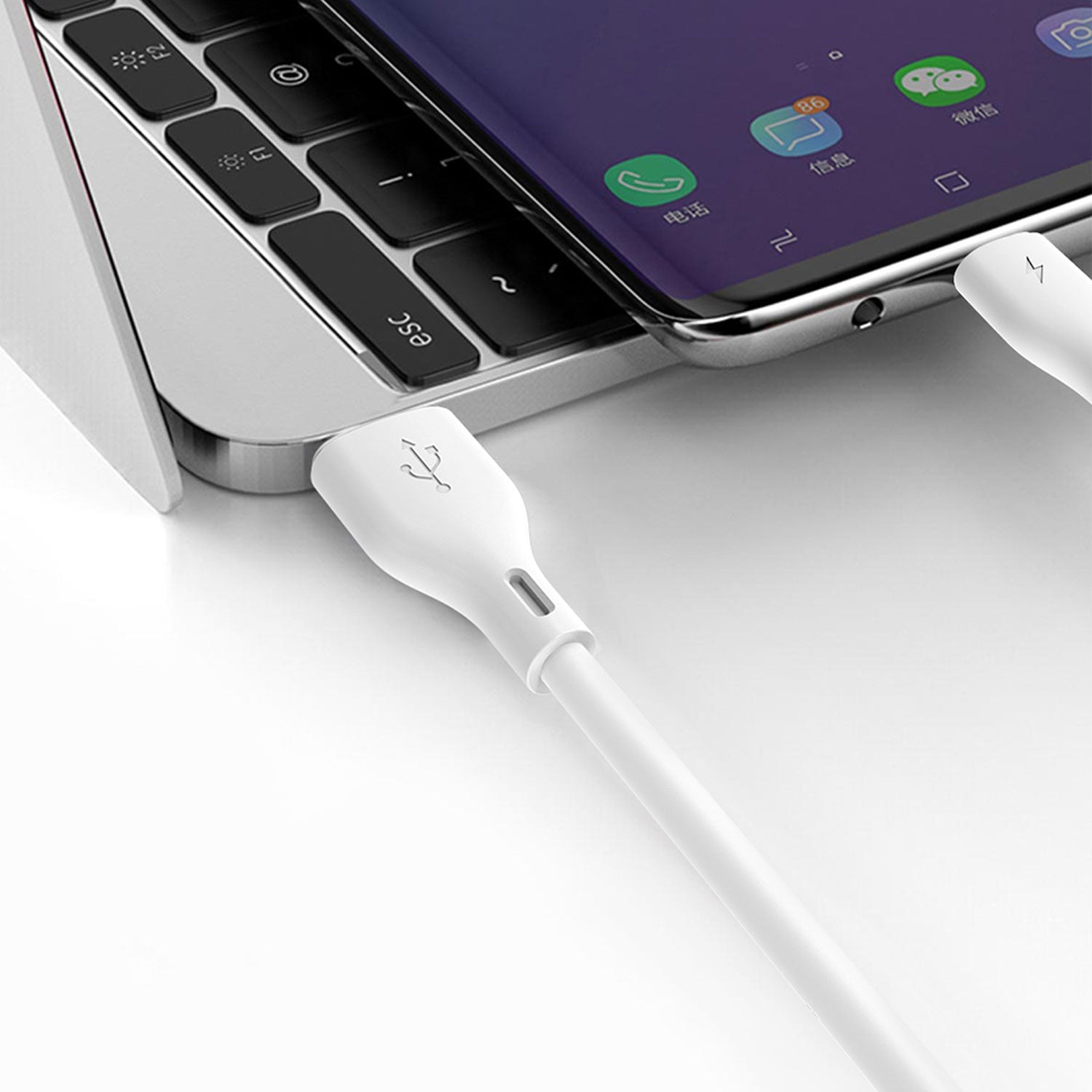 Dudao Laidas L2L USB-A / Lightning 3A 2m - baltas