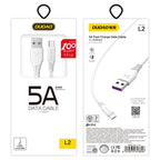 Dudao Laidas USB / USB Type C 5A 2m baltas (L2T 2m white) -- Cell phone cables