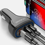 Dudao automobilinis įkroviklis quick charge Quick Charge 3.0 QC3.0 2.4A 18W 3x USB baltas (R7S white)