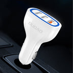 Dudao automobilinis įkroviklis quick charge Quick Charge 3.0 QC3.0 2.4A 18W 3x USB baltas (R7S white)