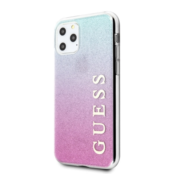 Guess Glitter Gradient dėklas iPhone 11 Pro Max – rožinė/mėlyna -- iPhone 11 Pro Max