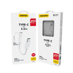 Dudao garso adapterio ausinių adapteris nuo C tipo USB iki mini lizdo 3,5 mm baltas (L16CPro baltas)