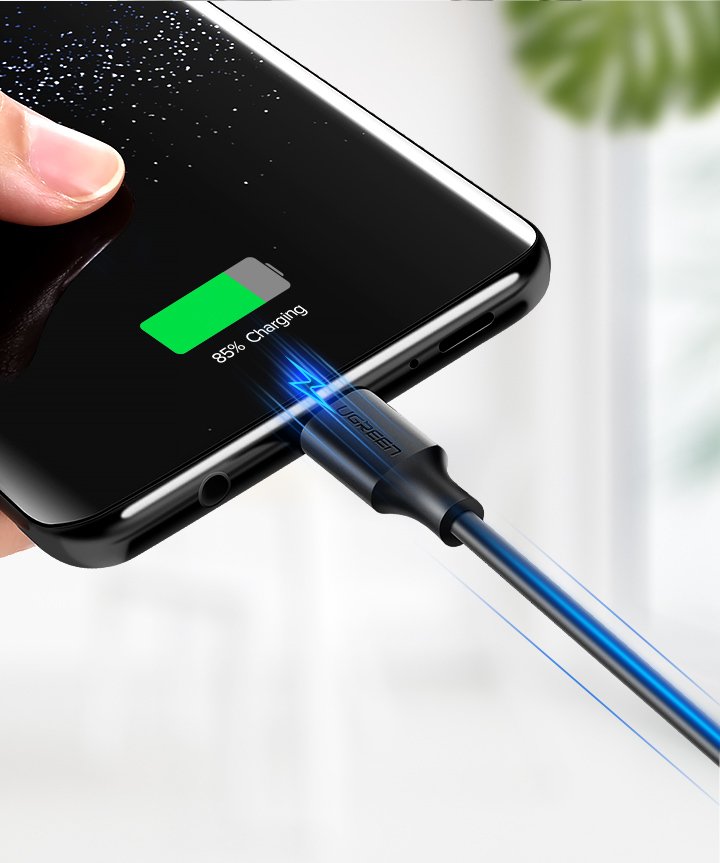 Ugreen US287 60116 USB-A / USB-C 2A kabelis 1 m - juodas -- Cell phone cables