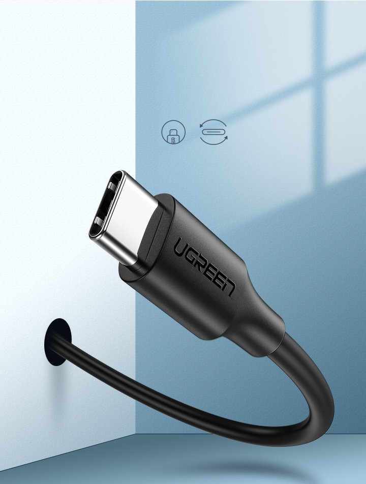 Ugreen US287 60116 USB-A / USB-C 2A kabelis 1 m - juodas -- Cell phone cables