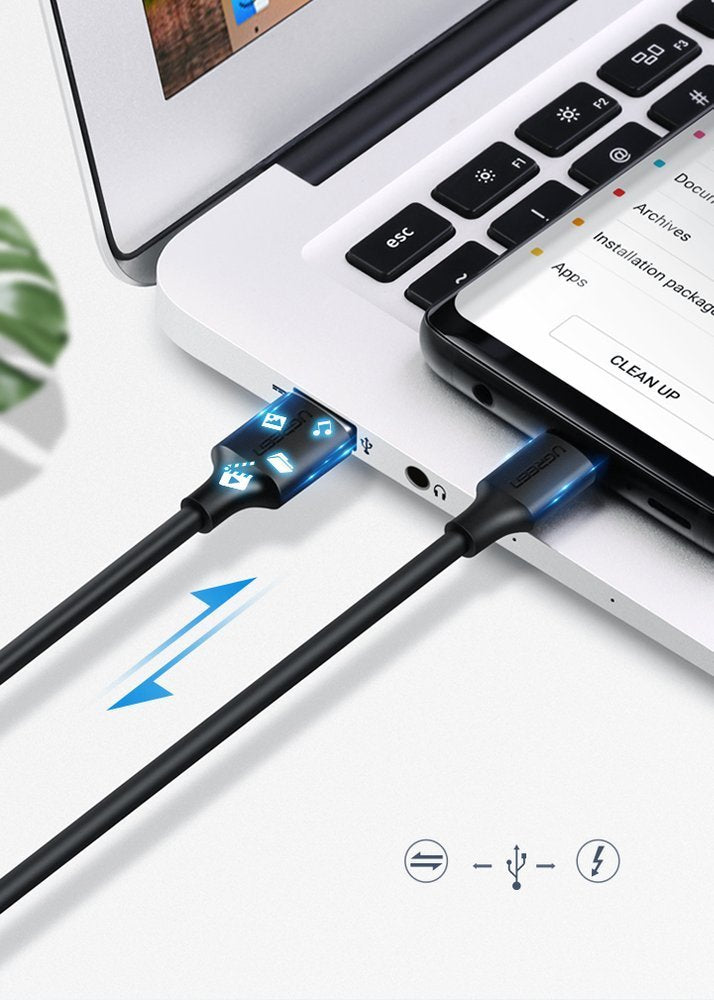 Ugreen US287 60116 USB-A / USB-C 2A kabelis 1 m - juodas -- Cell phone cables