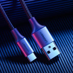 Ugreen US288 60125 USB-A / USB-C QC 3.0 3A kabelis 0,5 m - pilkas -- Cell phone cables