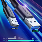 Ugreen US184 20882 USB-A 3.0 / USB-C 3A kabelis 1 m - juodas -- Cell phone cables