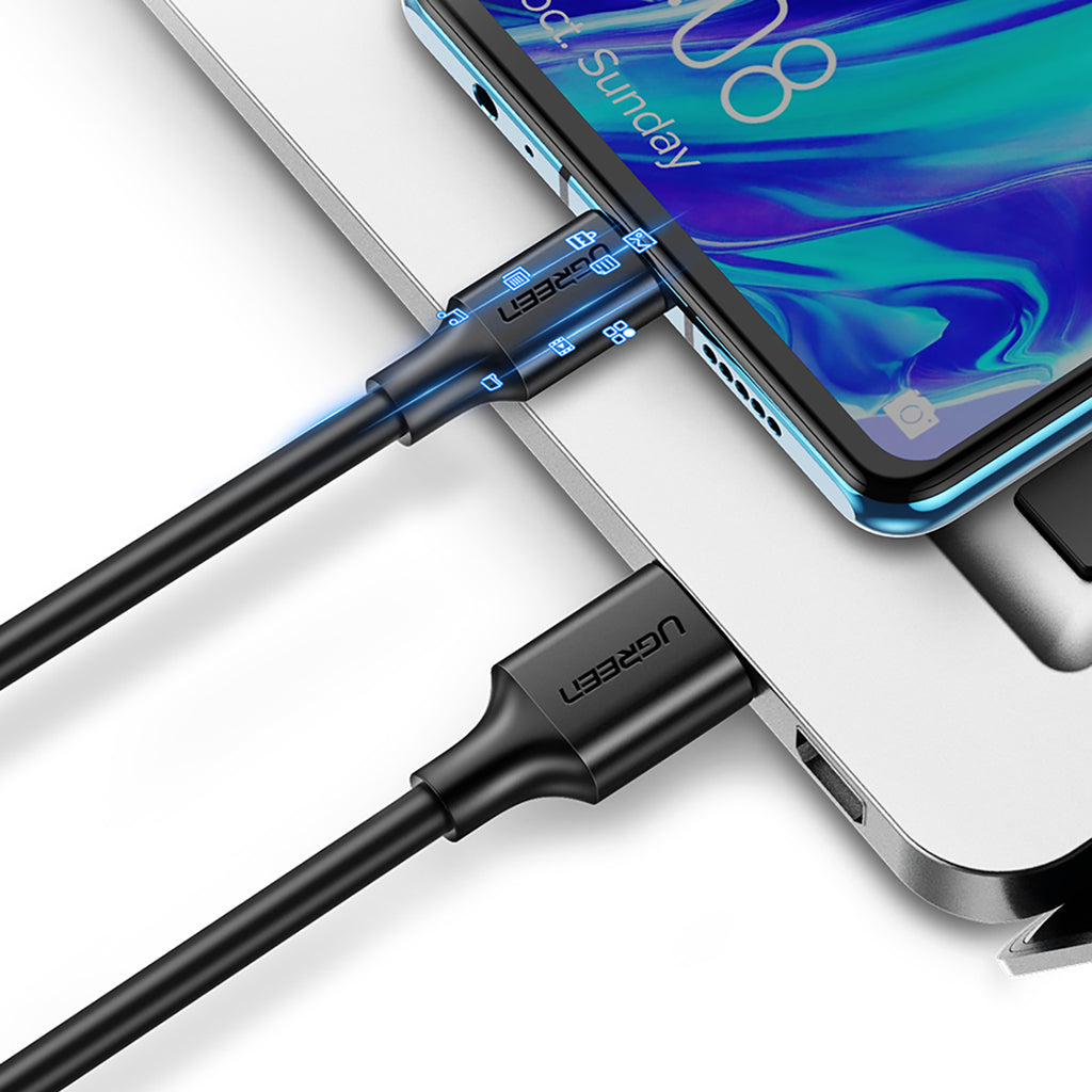 Ugreen US184 20882 USB-A 3.0 / USB-C 3A kabelis 1 m - juodas -- Cell phone cables