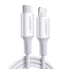 Ugreen US171 Lightning - USB-C MFi PD laidas 20W 480Mb/s 1m - baltas -- Cell phone cables