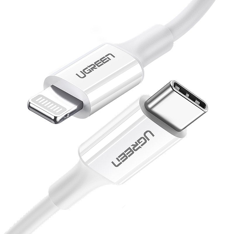 Ugreen US171 Lightning - USB-C MFi PD laidas 20W 480Mb/s 1m - baltas -- Cell phone cables