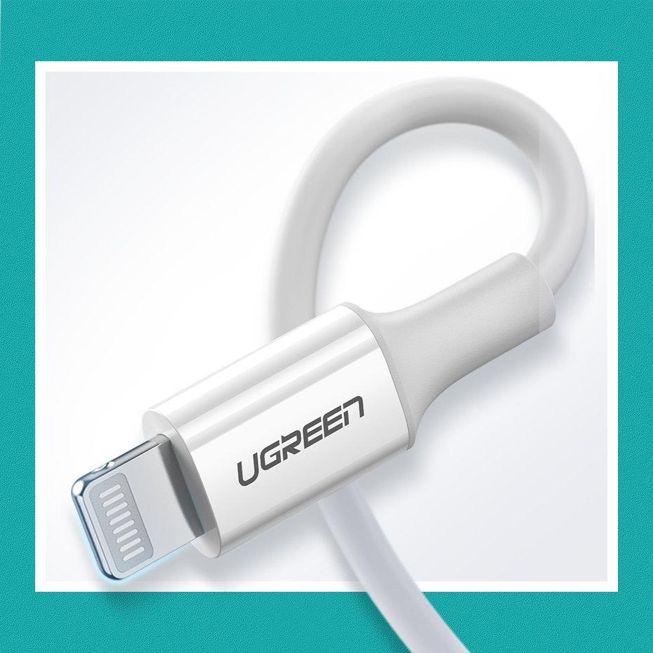 Ugreen US171 Lightning - USB-C MFi PD laidas 20W 480Mb/s 1m - baltas -- Cell phone cables